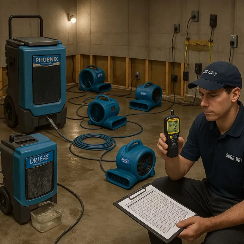 Structural Drying and Dehumidification process in Paterson, NJ